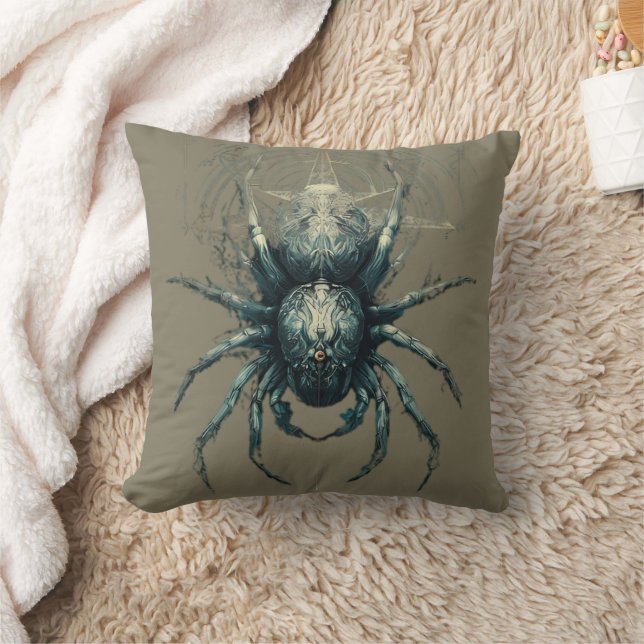 Occult Spider Mystic Geometry Dark Art Throw Pillow (Blanket)