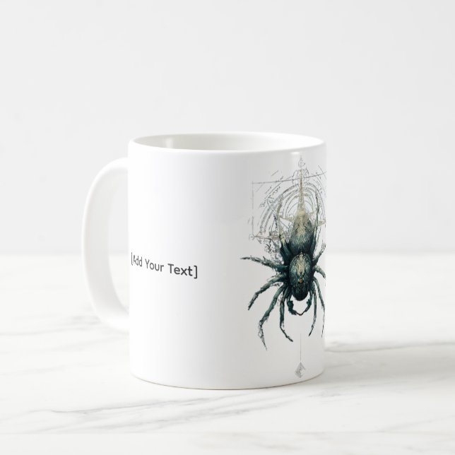 Occult Spider Mystic Geometry Dark Coffee Mug (Front Left)