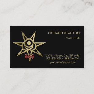 Occult symbol septagram business card