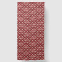Rideaux - Simples Damas Rouge et tissu crème