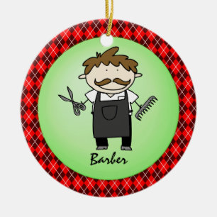 Occupation Barber Christmas Personalized Ceramic Ornament