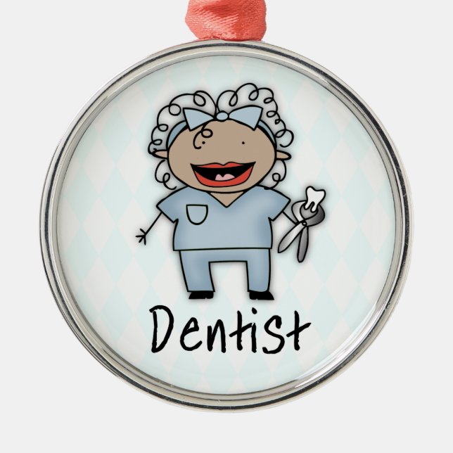 Occupation Dentist Professional Female Metal Ornament (Front)