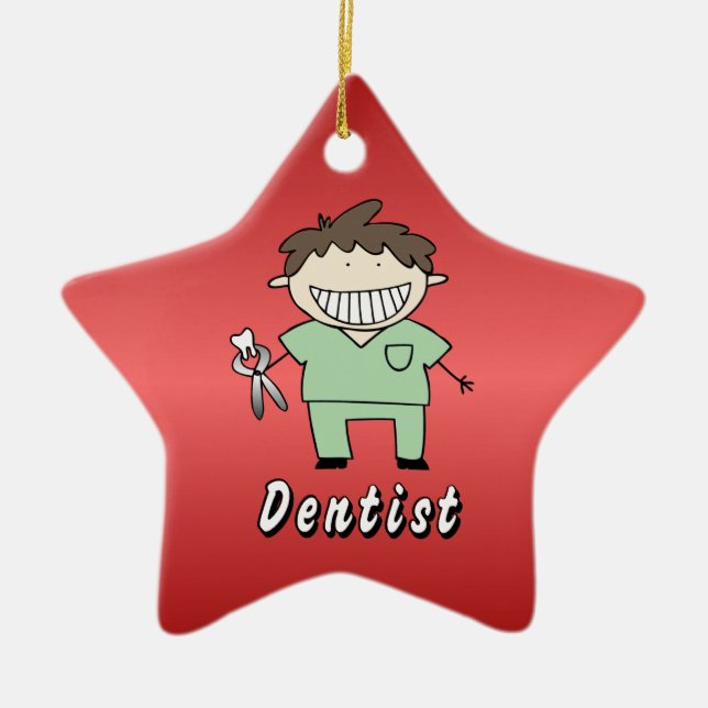 Occupation Dentist Professional Male Personalized Ceramic Ornament (Front)