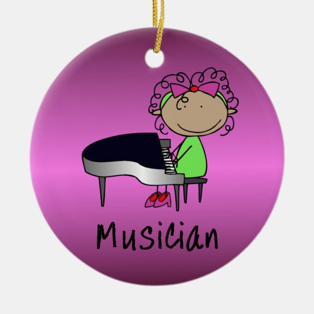 Occupation Musician Professional Female Custom Ceramic Ornament (Front)