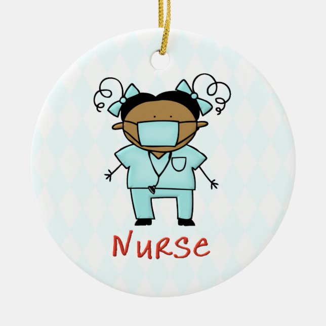 Occupation Nurse Custom Personalized Ceramic Ornament (Front)