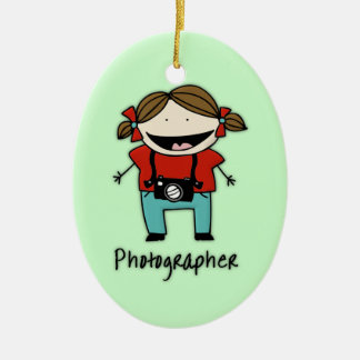 Occupation Photographer Female Personalized Custom Ceramic Ornament
