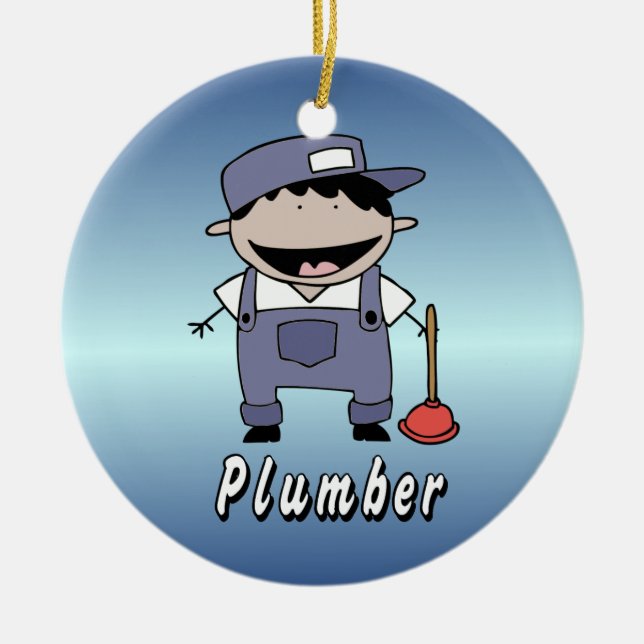 Occupation Plumber Custom Personalized Ceramic Ornament (Front)