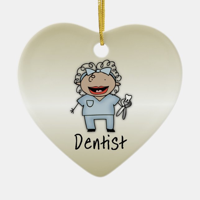 Occupation Woman Dentist Professional Personalized Ceramic Ornament (Front)