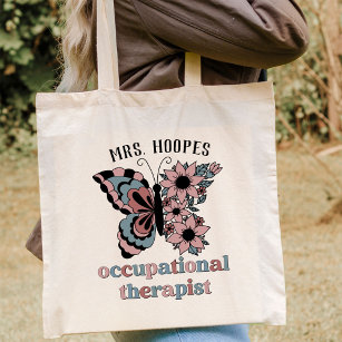 Occupational Therapist Butterfly Boho Personalized Tote Bag
