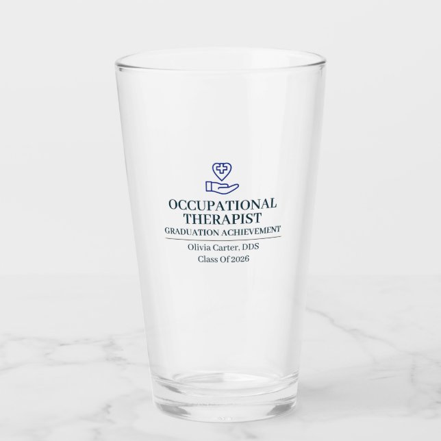 Occupational Therapist Custom Name Since Year Glass (Front)