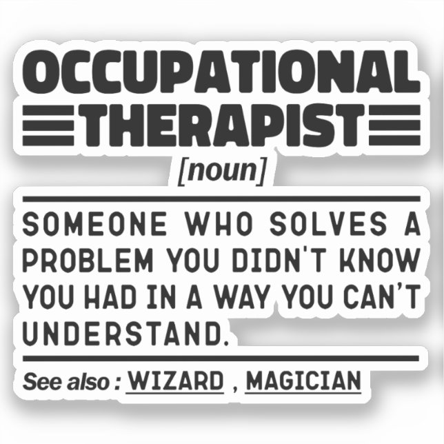 Occupational Therapist Noun Physiotherapy Teacher (Front)
