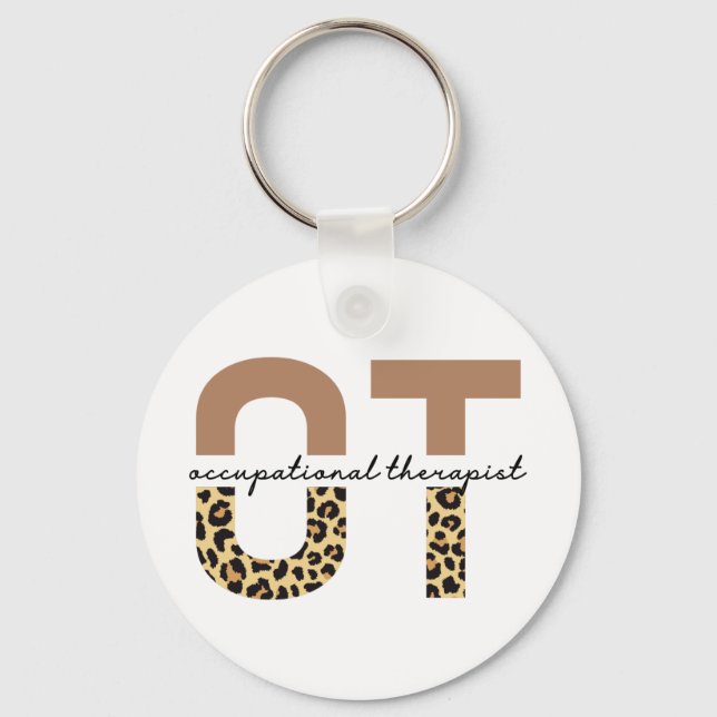 Occupational therapist OT cheetah gifts Keychain (Front)