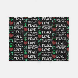 Occupational Therapist OTA Peace Love Fleece Blanket