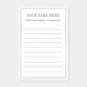 Occupational Therapist Silver Border Post-it Notes