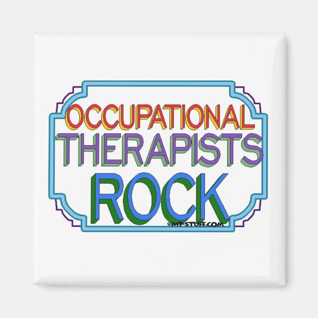 Occupational Therapists Rock Magnet (Front)