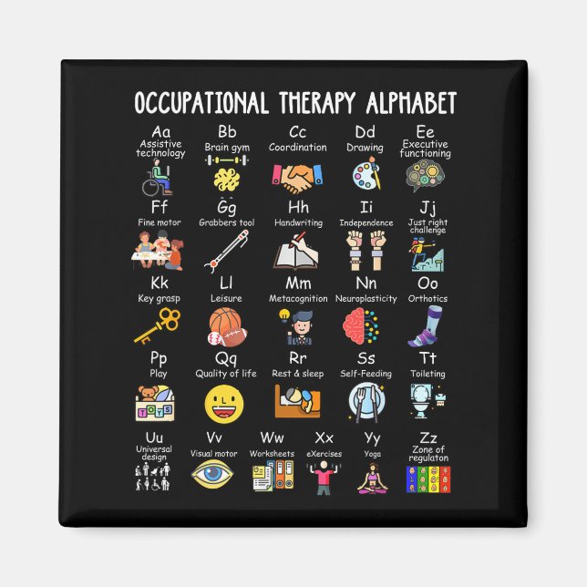 Occupational Therapy Alphabet Ota Funny Teacher Lo Magnet (Front)