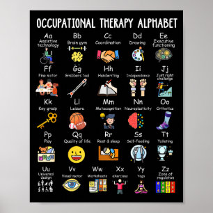 Occupational Therapy Alphabet Ota Funny Teacher Lo Poster