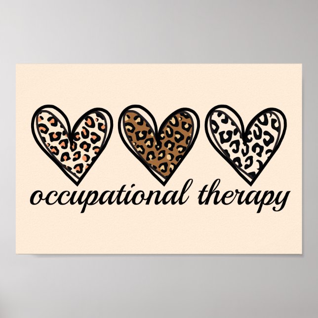 Occupational Therapy Cheetach Print Heart (Front)