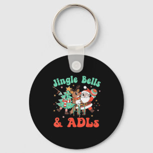 Occupational Therapy Christmas Reindeer Santa Adls Keychain
