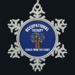 Occupational Therapy Comes From the Heart Snowflake Pewter Christmas Ornament<br><div class="desc">Occupational Therapy Comes from the Heart. An inspirational OT quote gift for your occupational therapist featuring a cute rainbow tree with helping hands as the trunk of hope.</div>