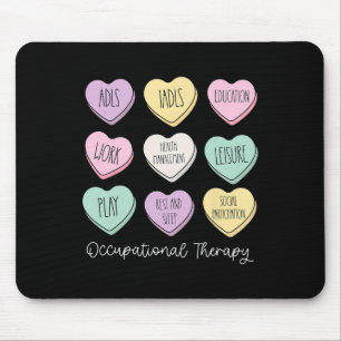 Occupational Therapy Conversation Hearts Valentine Mouse Pad