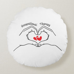 Occupational Therapy Cute Heart Round Pillow