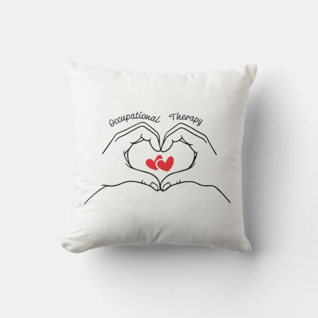 Occupational Therapy Cute Heart Throw Pillow (Front)