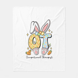 Occupational Therapy Easter Bunny OT OTA Spring Ot Fleece Blanket
