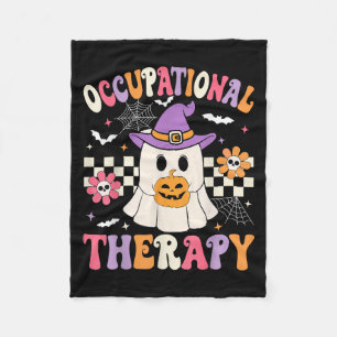 Occupational Therapy Halloween Ot Retro Ghost Ot H Fleece Blanket