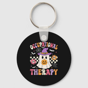 Occupational Therapy Halloween Ot Retro Ghost Ot H Keychain