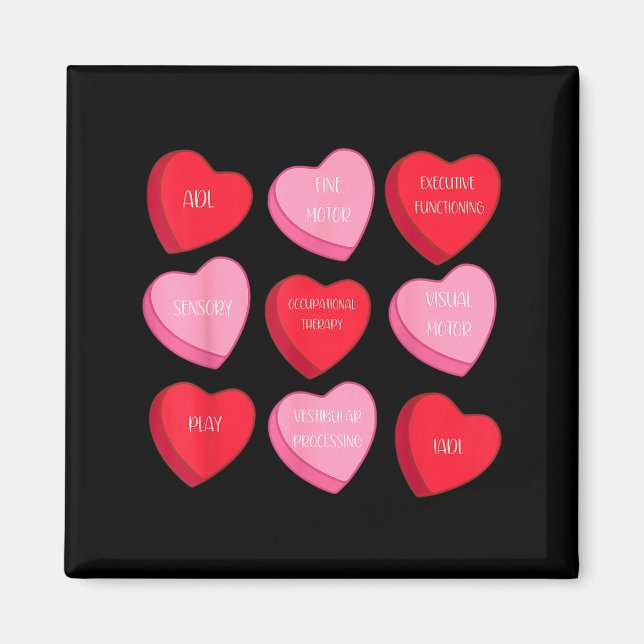 Occupational Therapy Heart Candy Valentine Day Ot  Magnet (Front)