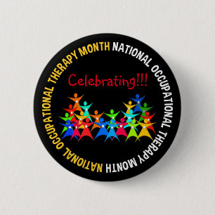 Occupational Therapy Month Button Stickpeople