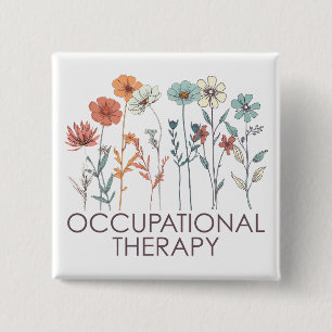 Occupational Therapy OT 2 Inch Square Button