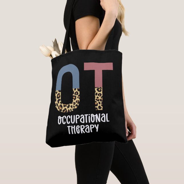 Occupational Therapy OT Cheetah Future OT Gifts Tote Bag (Close Up)