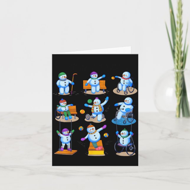 Occupational Therapy Ot Christmas Funny Snowman Xm Card (Front)