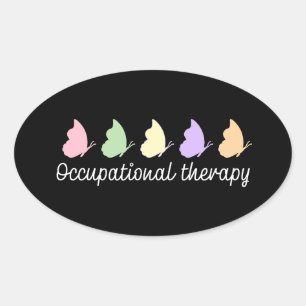 Occupational Therapy OT Cute Heart Oval Sticker