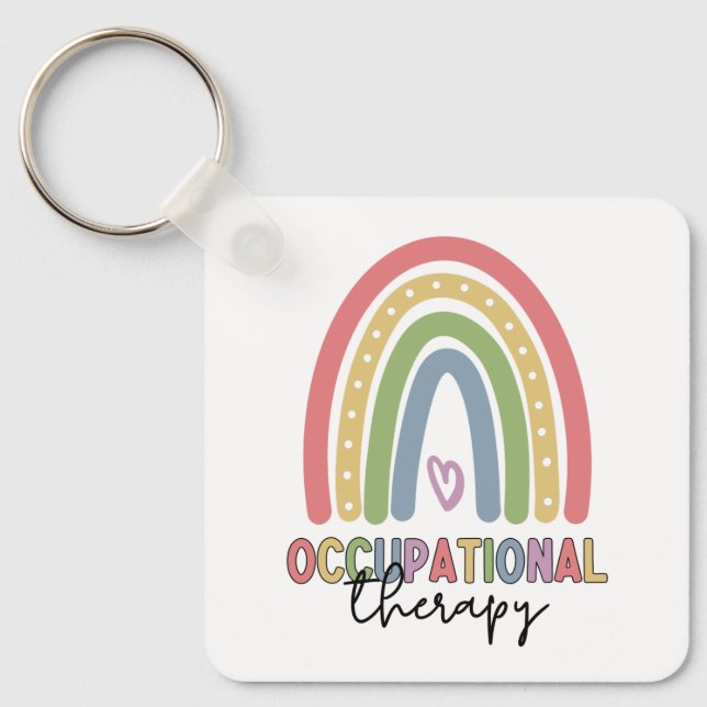Occupational Therapy OT Therapist Rainbow Keychain (Front)