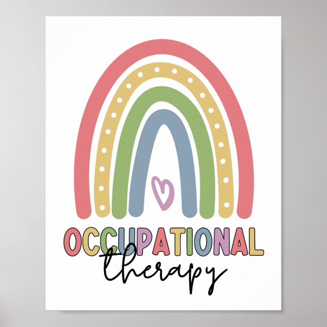 Occupational Therapy OT Therapist Rainbow Poster (Front)