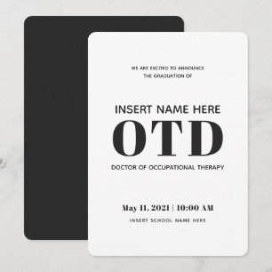 Occupational Therapy OTD Graduation Announcement