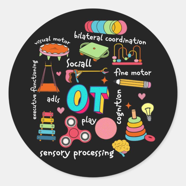 Occupational Therapy Pediatric Therapist Assistant Classic Round Sticker (Front)