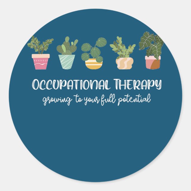 Occupational Therapy Pediatric Therapist OT Month Classic Round Sticker (Front)