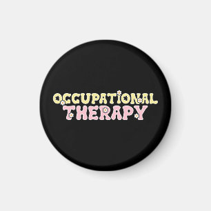 Occupational Therapy Retro Floral Magnet