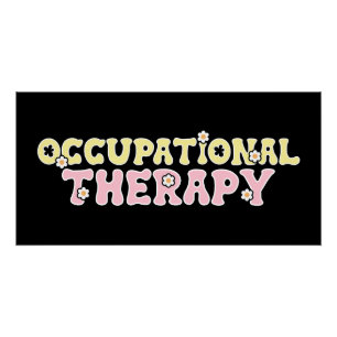 Occupational Therapy Retro Floral Poster
