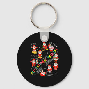 Occupational Therapy Retro Groovy Ot Santa Therast Keychain