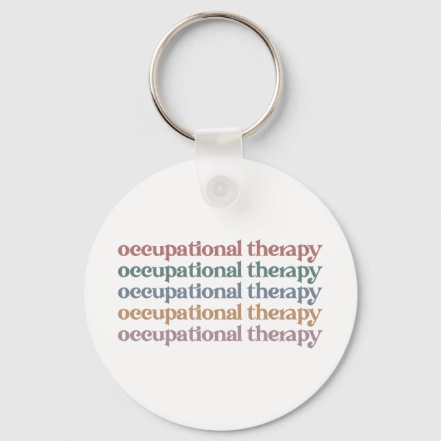 Occupational Therapy Retro OT Student Grad Gifts Keychain (Front)