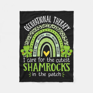 Occupational Therapy St Patricks Day Shamrocks Ot Fleece Blanket