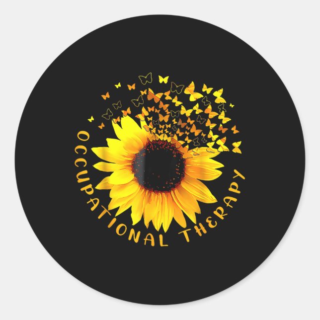 Occupational Therapy Sunflower Ot Therapist Istant Classic Round Sticker (Front)