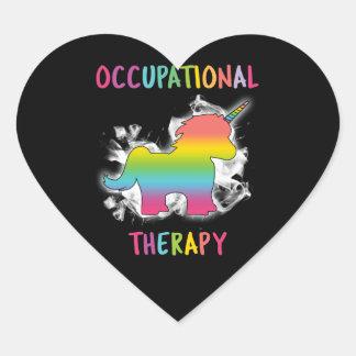 Occupational Therapy Unicorn OT Therapist Heart Sticker