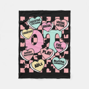 Occupational Therapy Valentine Candy Sweet Heart F Fleece Blanket