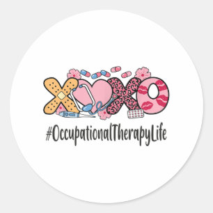 Occupational Therapy Valentines Day Women Heart St Classic Round Sticker